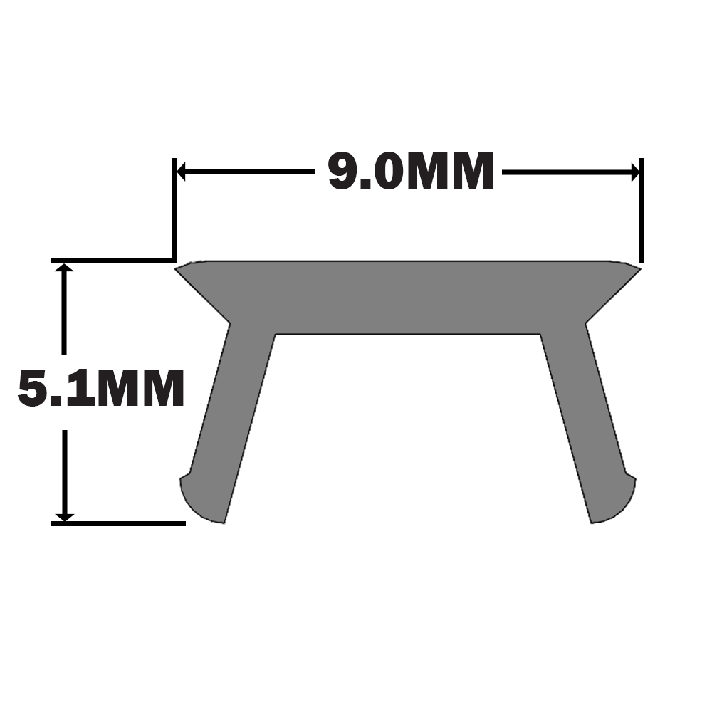 61-030-0 MODULAR SOLUTIONS PVC COVER PROFILE<br>45 SERIES, SHALLOW, GRAY, 2M